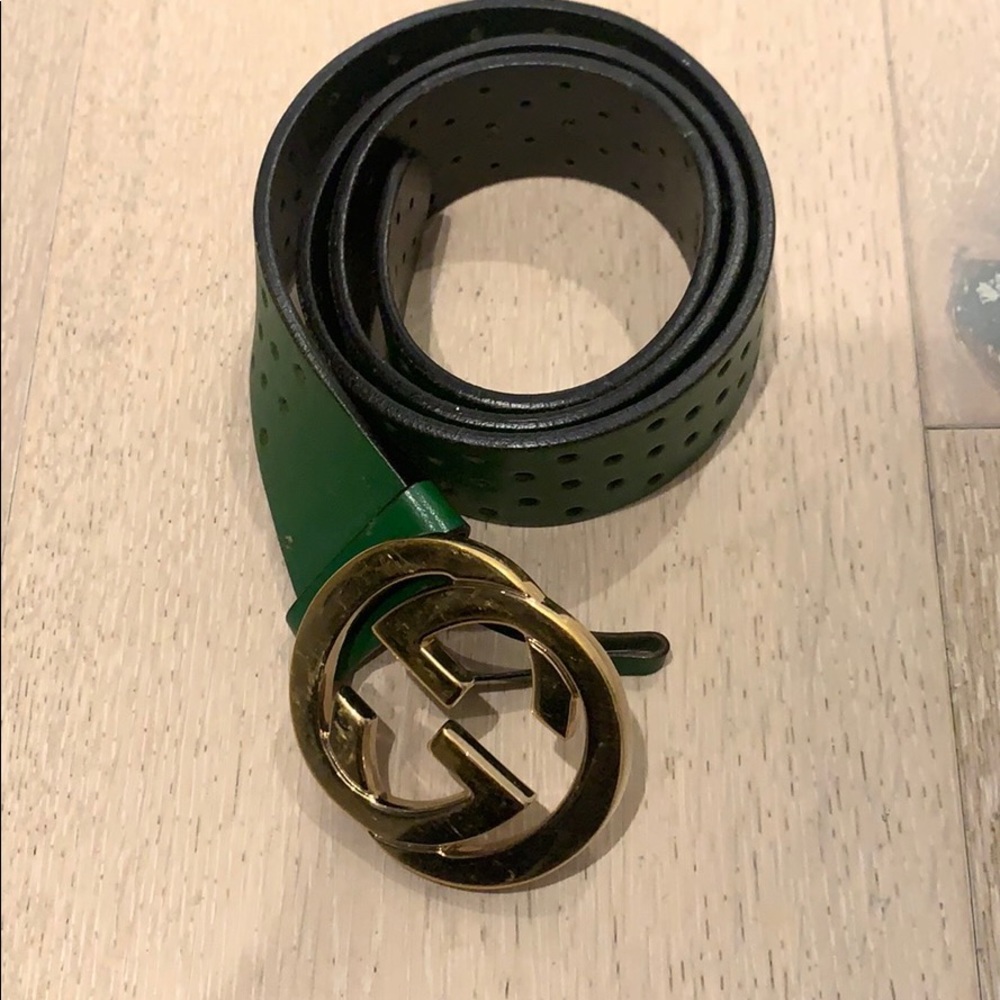 Green gucci belt